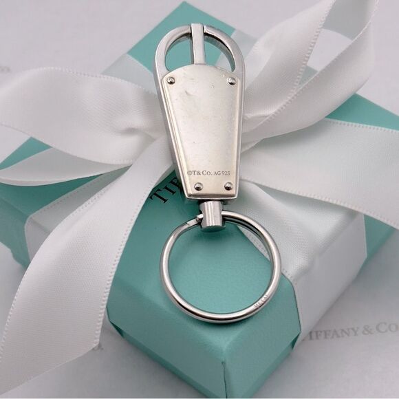 Tiffany & Co. Makers Valet Key Ring in Sterling Silver Stainless Steel Keychain - Picture 6 of 9